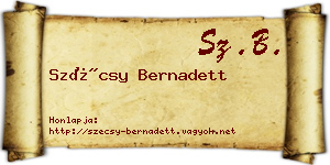 Szécsy Bernadett névjegykártya