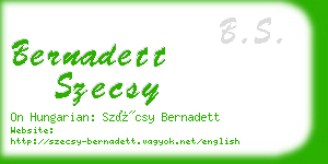 bernadett szecsy business card